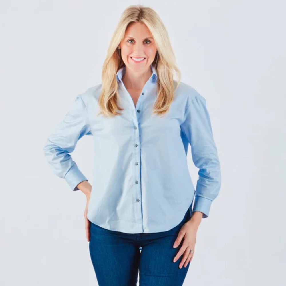 Mother Oxford button down shirt M/L blue